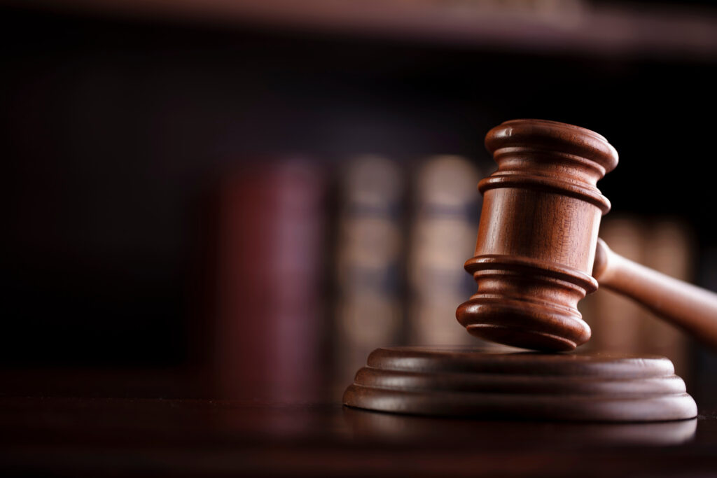 Judges gavel on wooden desk